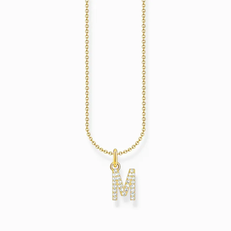 Thomas Sabo Gold Plated Sterling Silver Letter M Necklace sold by C.W. Sellors