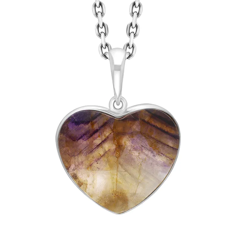 Sterling Silver Blue John Heart Necklace D sold by C.W. Sellors