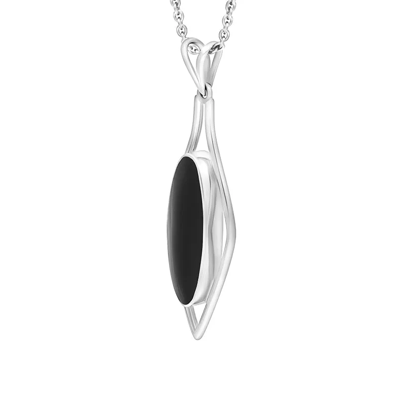 Sterling Silver Whitby Jet Round Open Frame Necklace D sold by C.W. Sellors product image thumbnail 2