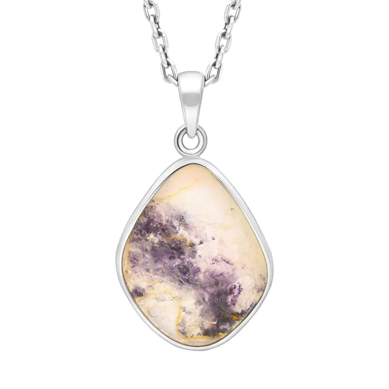 Sterling Silver Blue John Abstract Oval Necklace D sold by C.W. Sellors