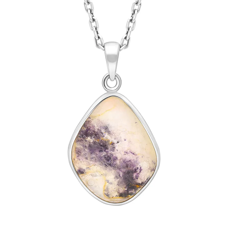 Sterling Silver Blue John Abstract Oval Necklace D sold by C.W. Sellors