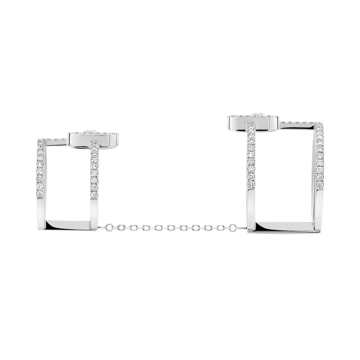 Messika Move Uno 18ct White Gold Diamond Double Ring sold by C.W. Sellors product image thumbnail 2