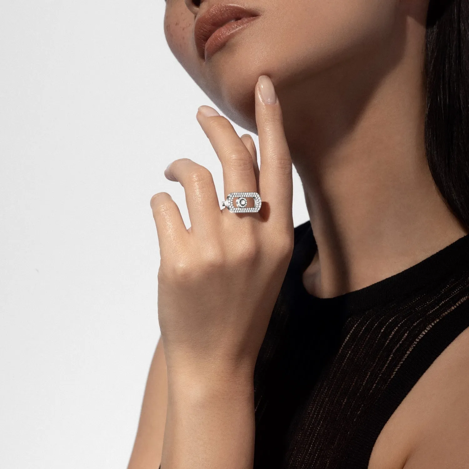 Messika So Move 18ct White Gold Diamond Pave Ring sold by C.W. Sellors product image thumbnail 2