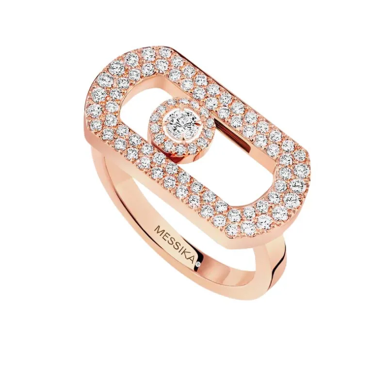 Messika So Move 18ct Rose Gold Diamond Pave Ring sold by C.W. Sellors