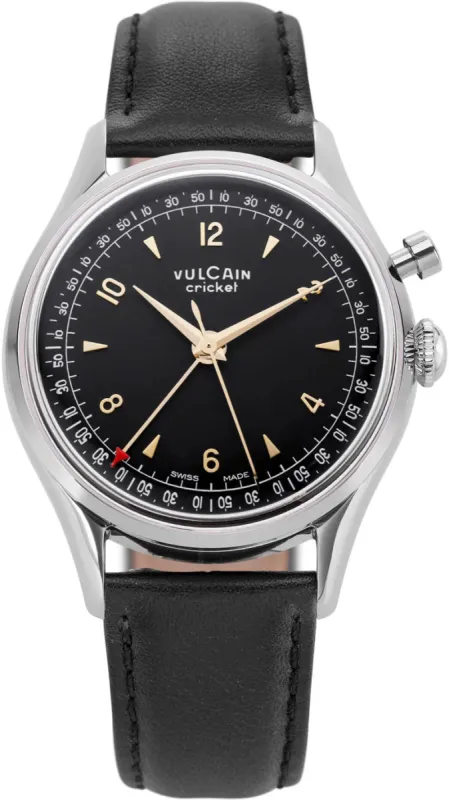 Vulcain Cricket Tradition 39mm Black & Gold Watch sold by C.W. Sellors