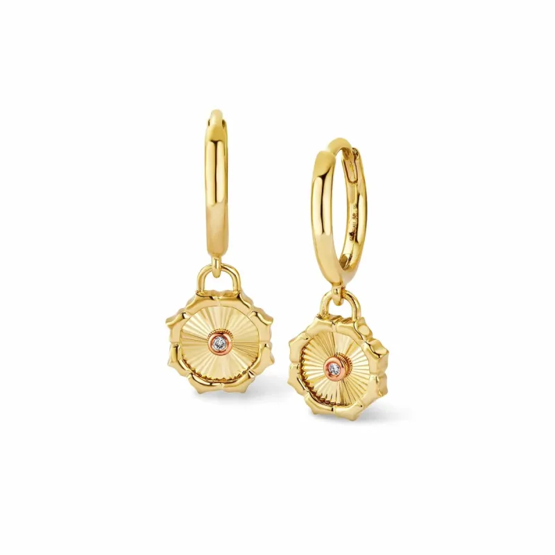 Clogau Bore Da Gold Diamond Drop Hoop Earrings sold by C.W. Sellors