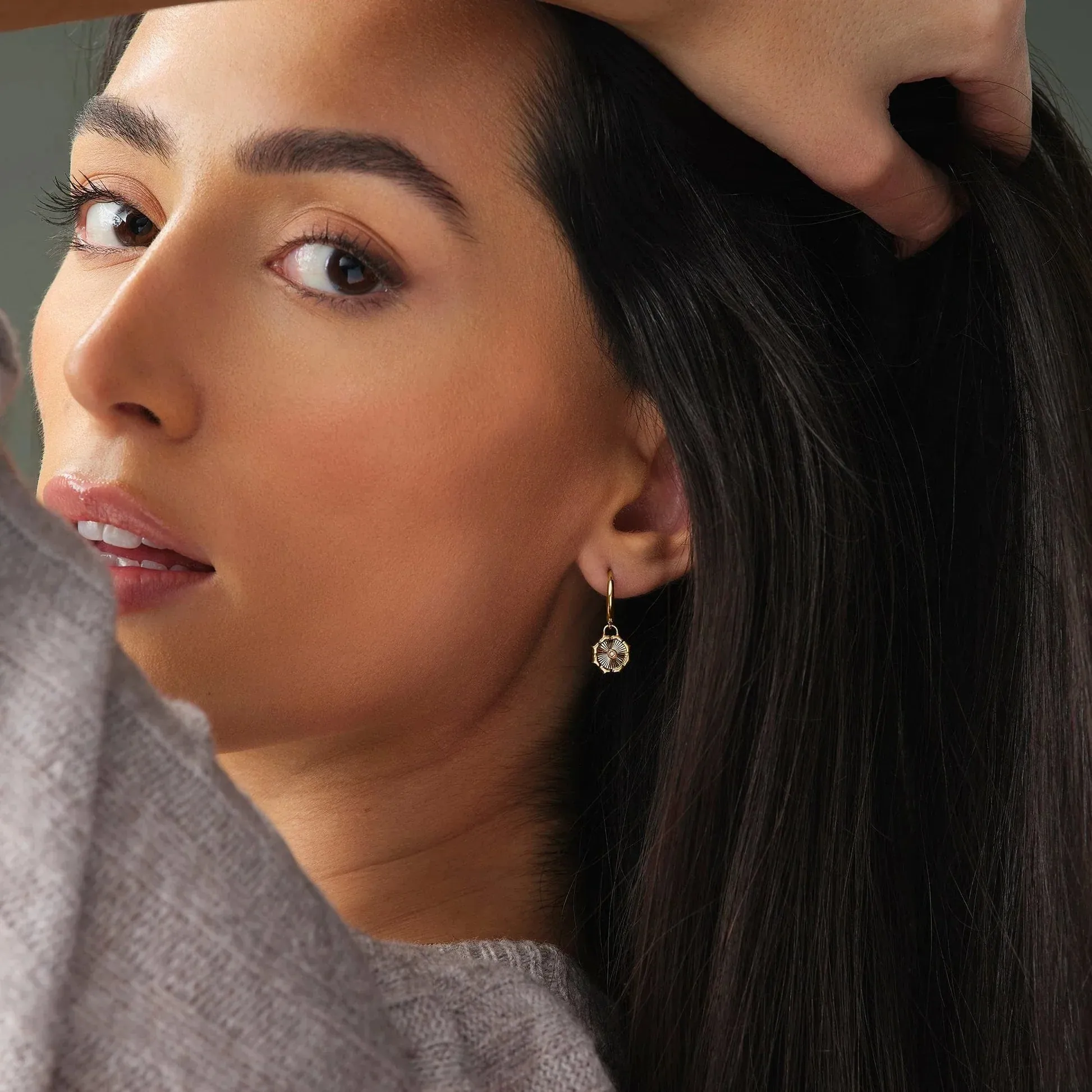 Clogau Bore Da Gold Diamond Drop Hoop Earrings sold by C.W. Sellors product image thumbnail 2