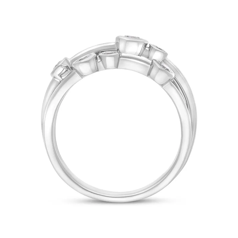 18ct White Gold 0.54ct Diamond Cluster Bubble Ring sold by C.W. Sellors product image thumbnail 3