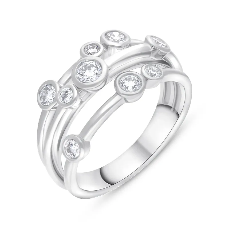 18ct White Gold 0.54ct Diamond Cluster Bubble Ring sold by C.W. Sellors