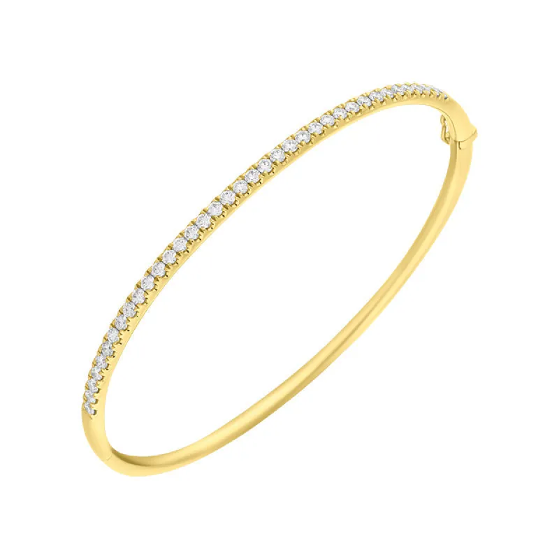 18ct Yellow Gold 0.94ct Diamond Hinged Bangle sold by C.W. Sellors