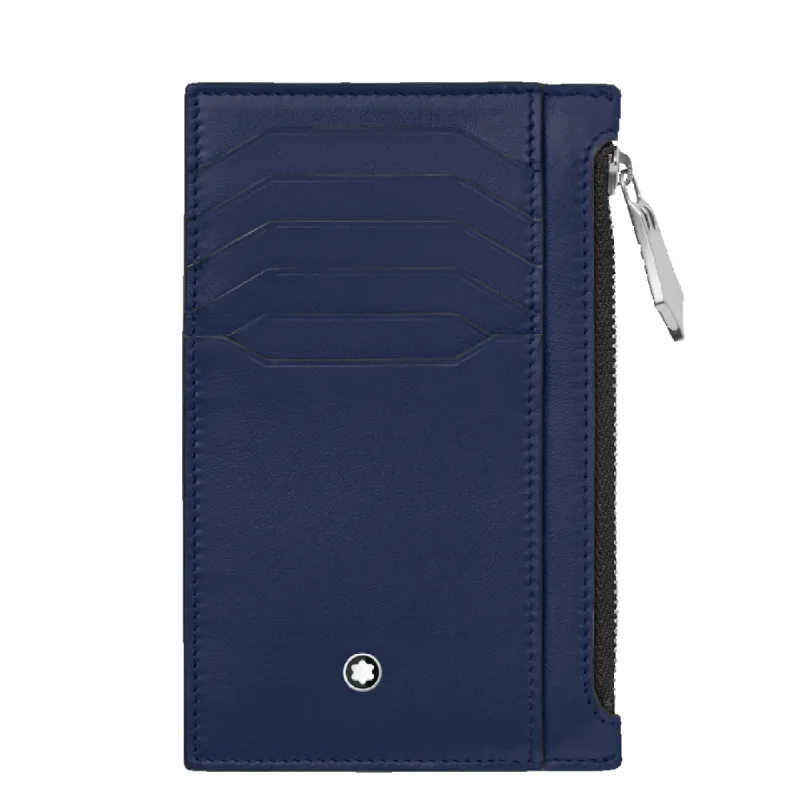 Montblanc Meisterstuck Card Holder 8cc with Zippered Pocket Inky Blue sold by C.W. Sellors
