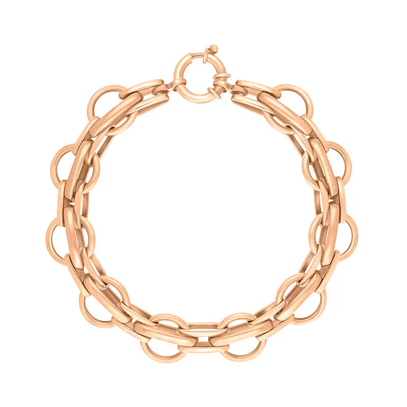9ct Rose Gold Round Link Handmade Bracelet sold by C.W. Sellors