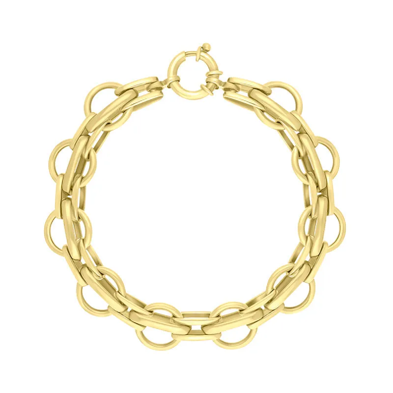 18ct Yellow Gold Round Link Handmade Bracelet sold by C.W. Sellors