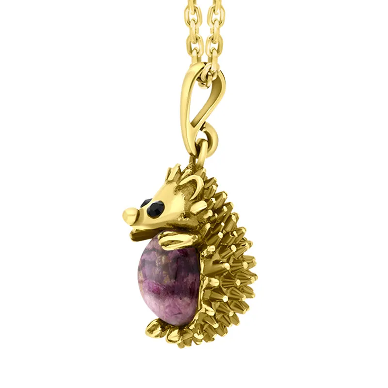 18ct Yellow Gold Whitby Jet Medium Hedgehog Necklace sold by C.W. Sellors product image thumbnail 2