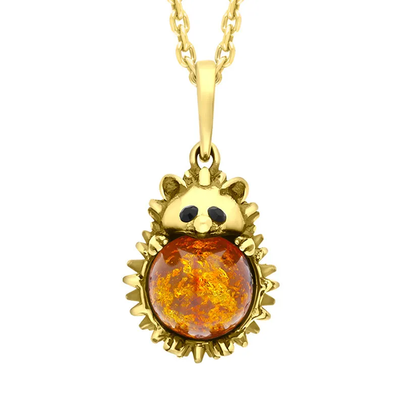 18ct Yellow Gold Blue John Medium Hedgehog Necklace sold by C.W. Sellors