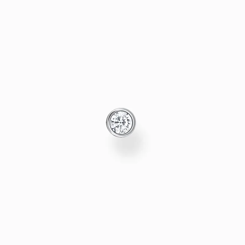 Thomas Sabo Charm Club Sterling Silver White Stone Single Stud Earring sold by C.W. Sellors