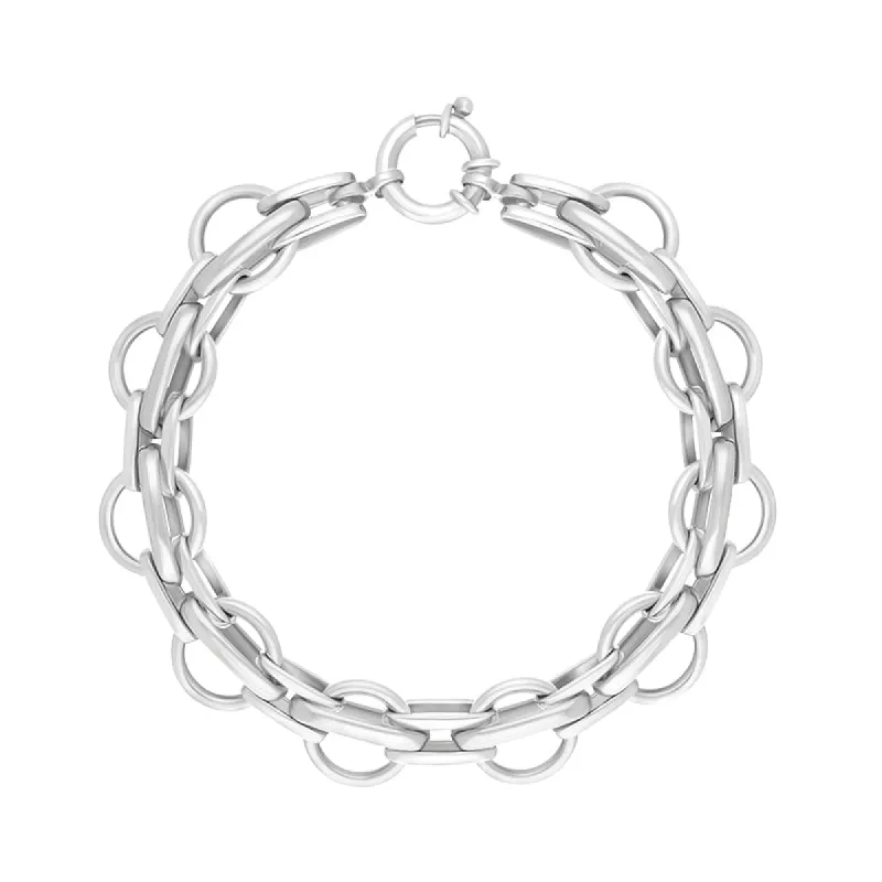 18ct White Gold Round Link Handmade Bracelet sold by C.W. Sellors