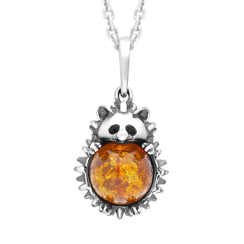 9ct Yellow Gold Whitby Jet Medium Hedgehog Necklace sold by C.W. Sellors