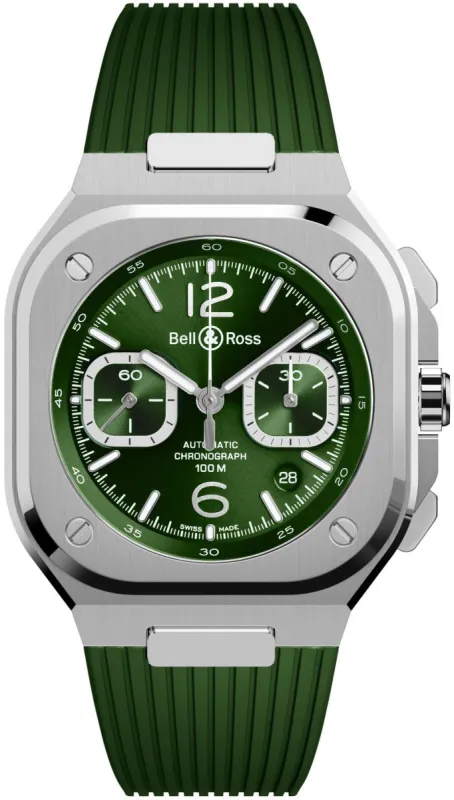 Bell & Ross BR 05 Chrono Green Watch made by C.W. Sellors