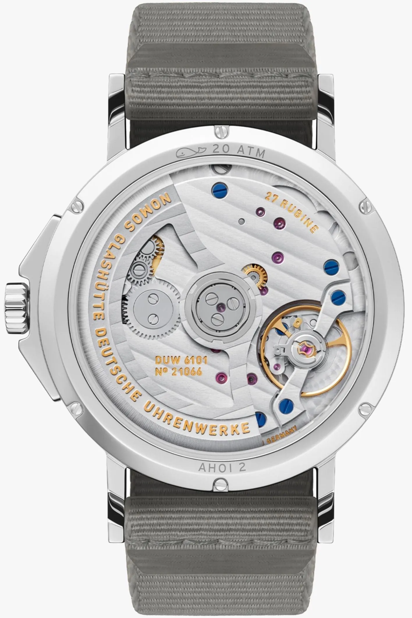 Nomos Glashutte Ahoi Neomatik 38 Date Sand Sapphire Crystal Watch sold by C.W. Sellors product image thumbnail 2