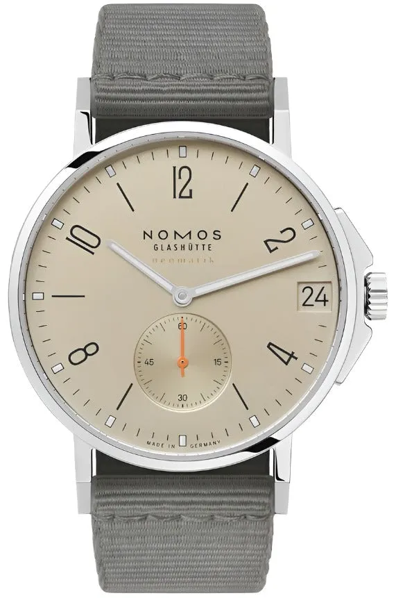 Nomos Glashutte Ahoi Neomatik 38 Date Sand Sapphire Crystal Watch sold by C.W. Sellors