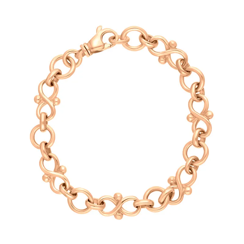 9ct Rose Gold Infinity Link Handmade Bracelet sold by C.W. Sellors