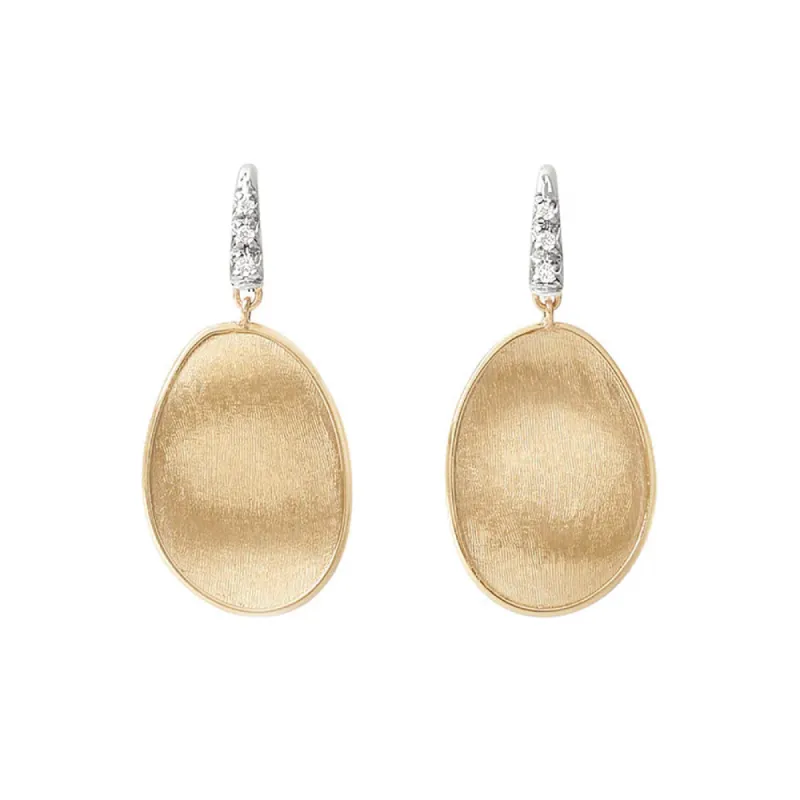 Marco Bicego Lunaria 18ct Yellow Gold 0.05ct Diamond Drop Earrings sold by C.W. Sellors