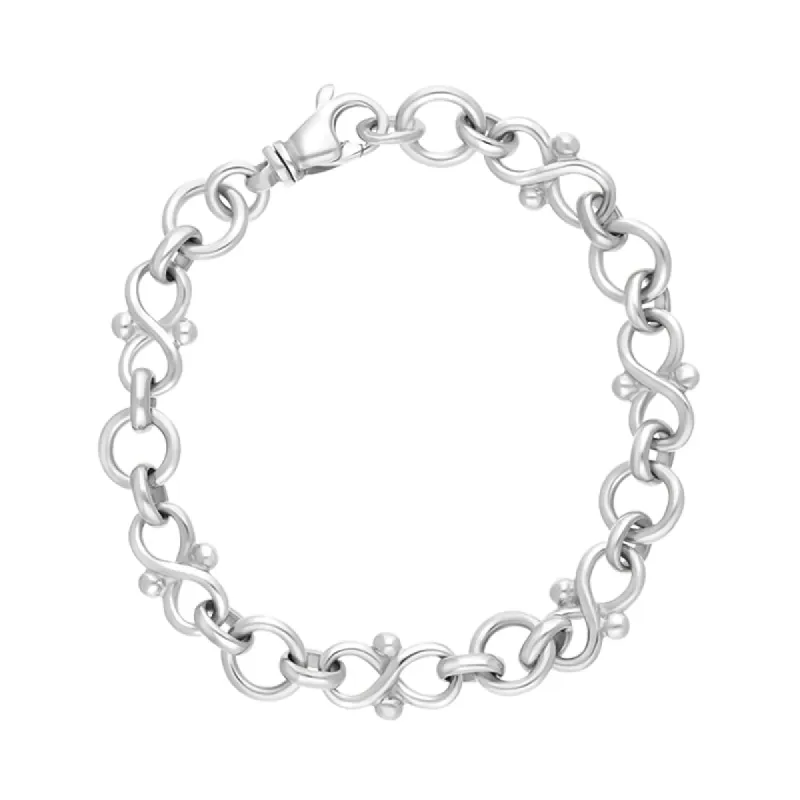 18ct White Gold Infinity Link Handmade Bracelet sold by C.W. Sellors