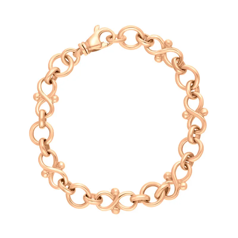 18ct Rose Gold Infinity Link Handmade Bracelet sold by C.W. Sellors