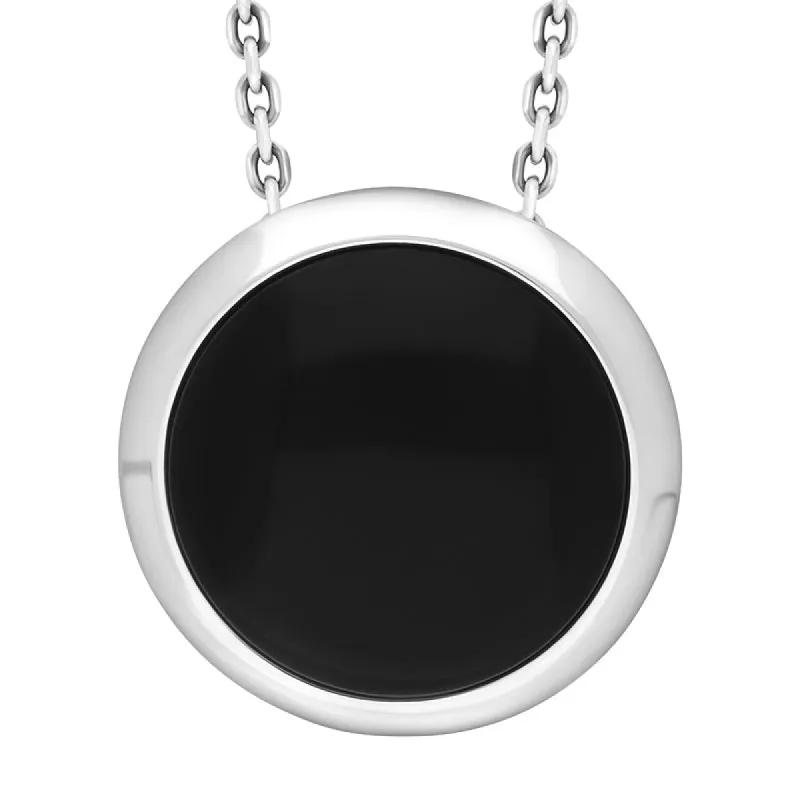 Sterling Silver Whitby Jet Round Necklace sold by C.W. Sellors