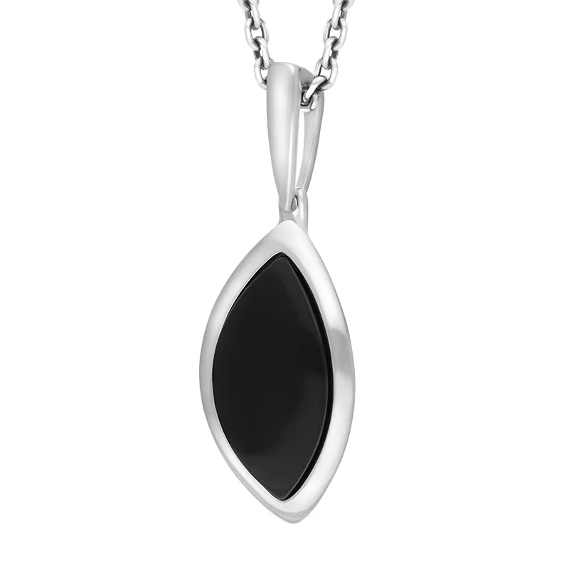 Sterling Silver Whitby Jet Curved Marquise Necklace sold by C.W. Sellors product image thumbnail 2