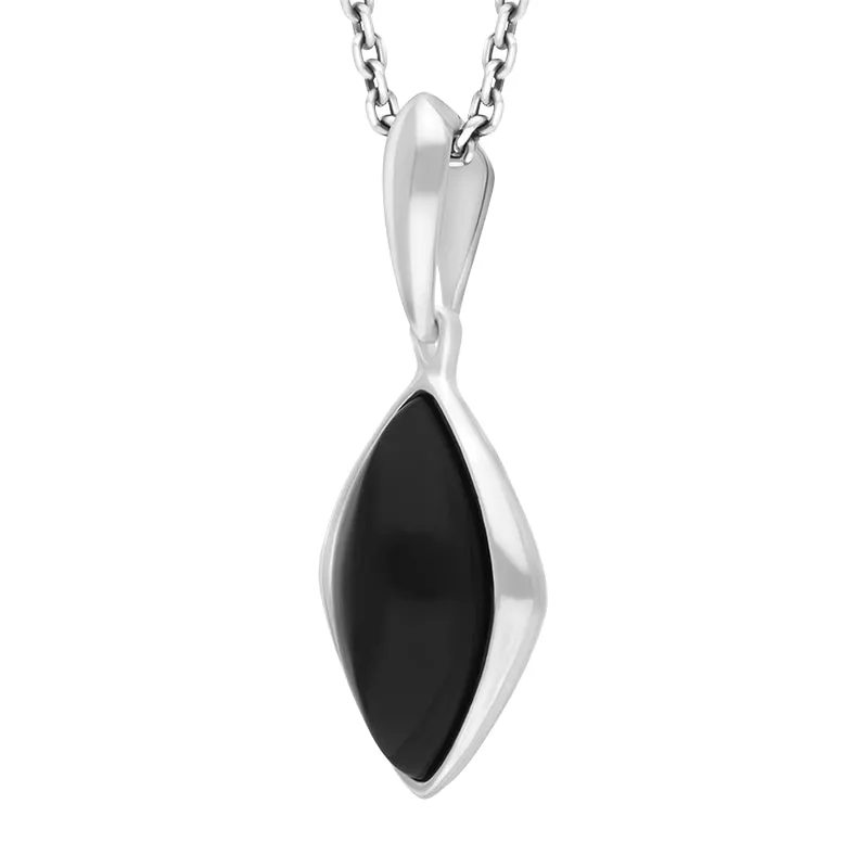 Sterling Silver Whitby Jet Framed Marquise Necklace sold by C.W. Sellors product image thumbnail 2