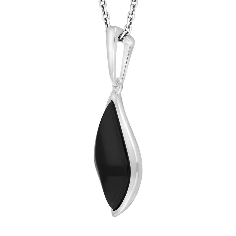 Sterling Silver Whitby Jet Leaf Shape Necklace sold by C.W. Sellors product image thumbnail 2