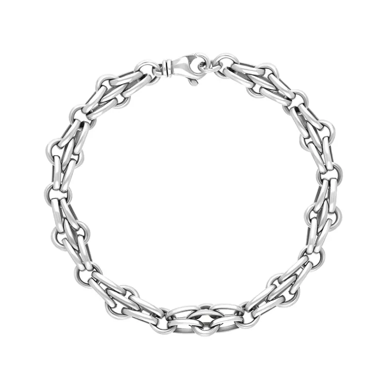 9ct White Gold Multi Link Cable Chain Bracelet sold by C.W. Sellors
