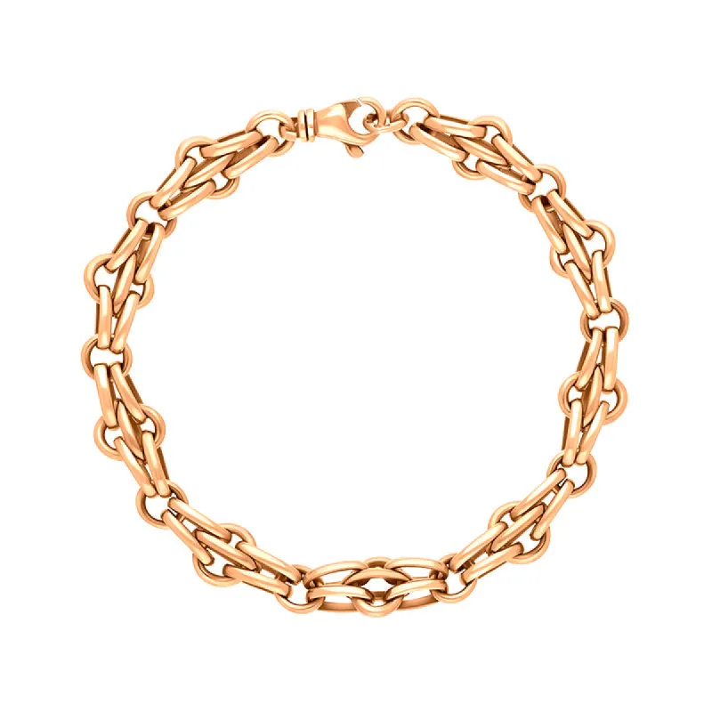 18ct Rose Gold Multi Link Cable Chain Bracelet sold by C.W. Sellors