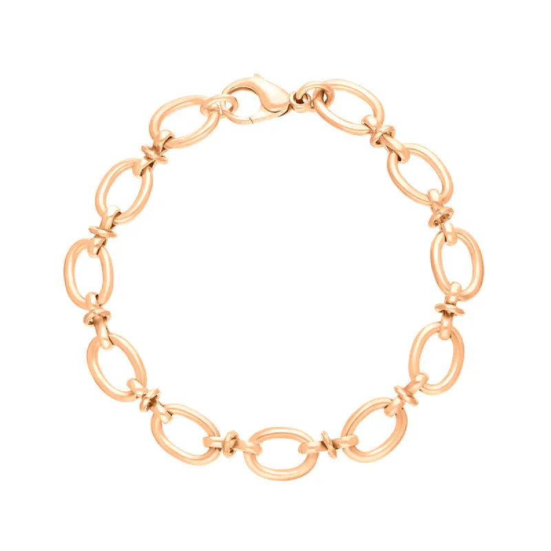 9ct Rose Gold Oval Link Handmade Bracelet sold by C.W. Sellors