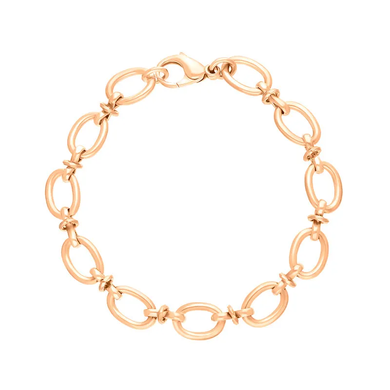9ct Rose Gold Oval Link Handmade Bracelet sold by C.W. Sellors