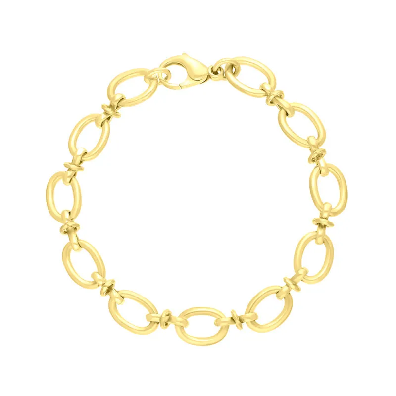 18ct Yellow Gold Oval Link Handmade Bracelet sold by C.W. Sellors