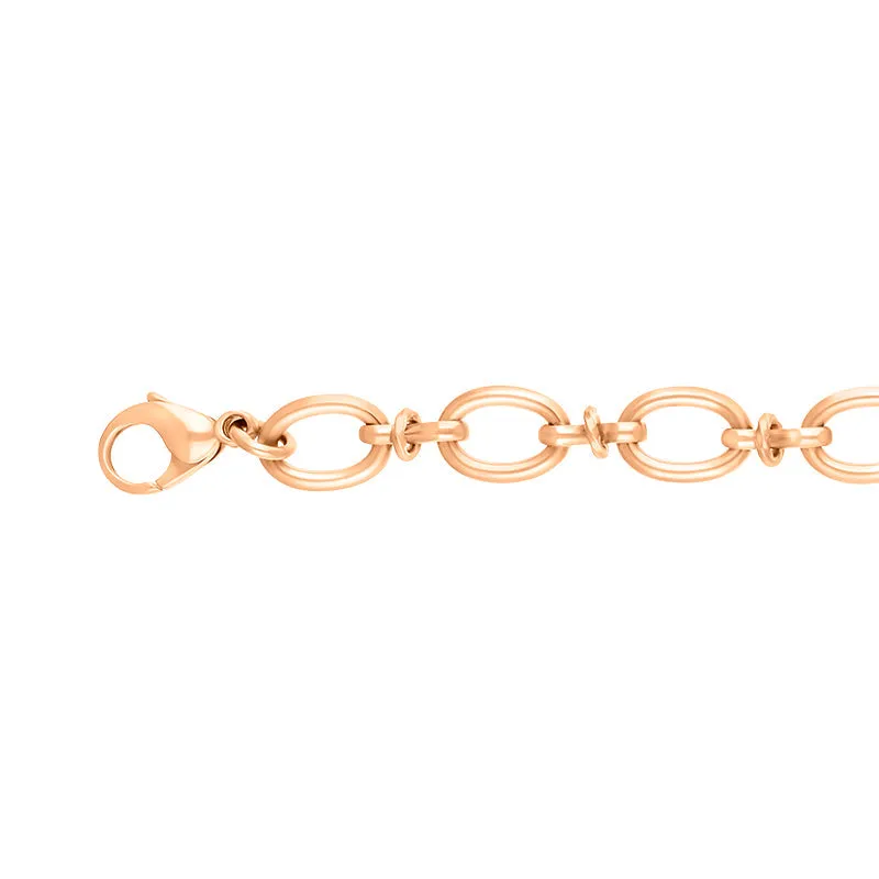 18ct Rose Gold Oval Link Handmade Bracelet sold by C.W. Sellors product image thumbnail 2