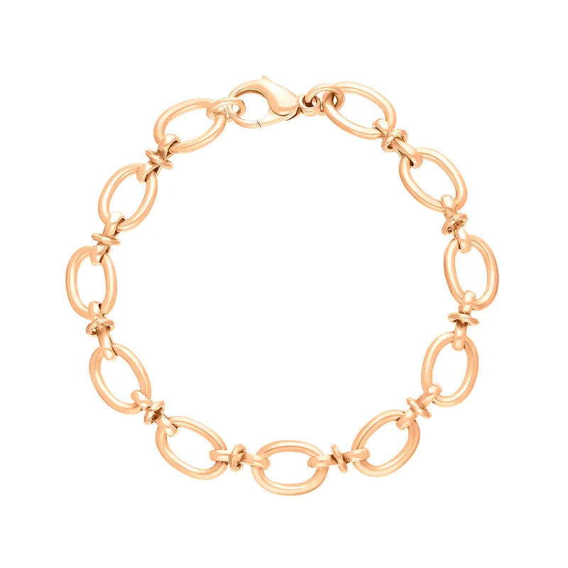 18ct Rose Gold Oval Link Handmade Bracelet sold by C.W. Sellors