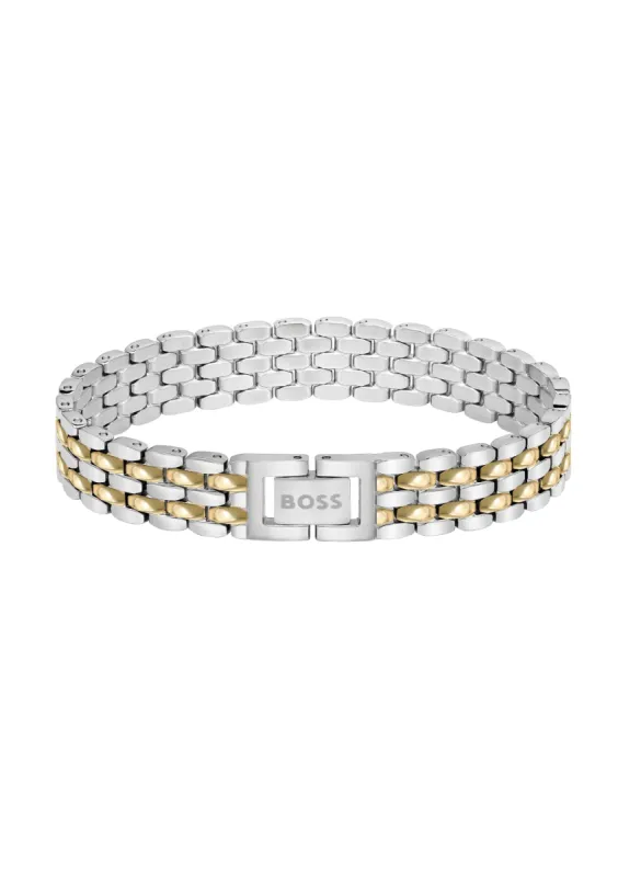 Boss Isla Yellow Gold Tone IP Stainless Steel Multi Link Bracelet made by C.W. Sellors