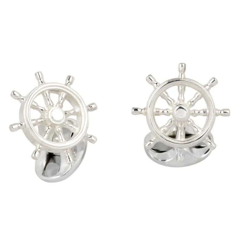 Deakin & Francis Sterling Silver Ship Wheel Cufflinks sold by C.W. Sellors