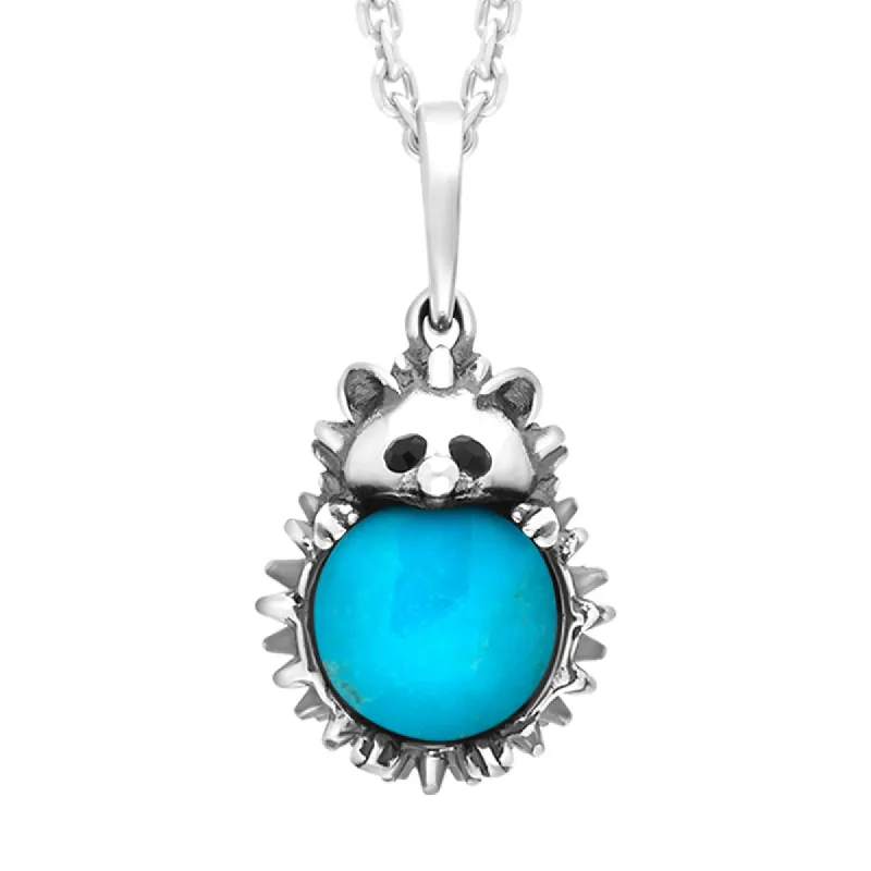 Sterling Silver Turquoise Large Hedgehog Necklace sold by C.W. Sellors