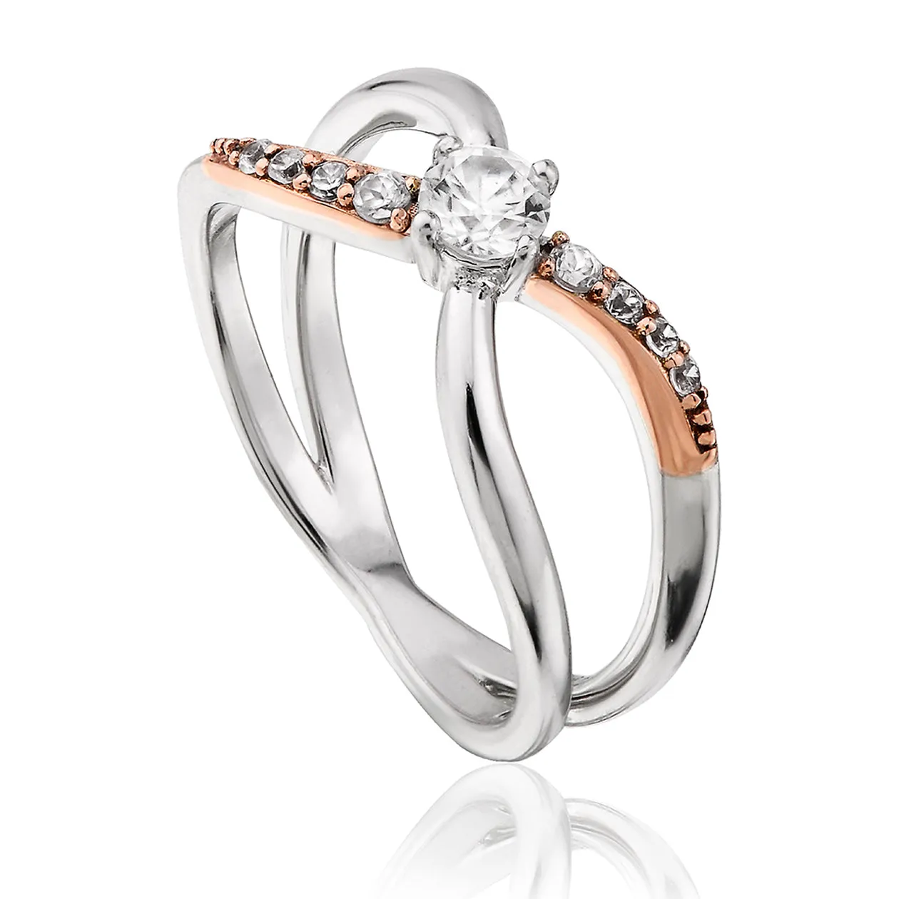 Clogau Kiss 9ct Rose Gold Sterling Silver Ring sold by C.W. Sellors