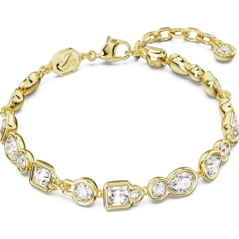 Swarovski Dextera Gold Tone Plated Mixed Cut White Crystal Bracelet sold by C.W. Sellors