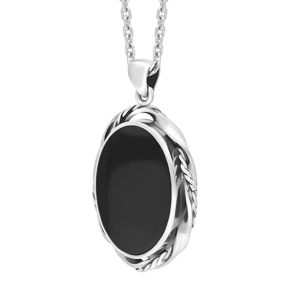 Sterling Silver Whitby Jet Oval Rope Frame Necklace D sold by C.W. Sellors product image thumbnail 2