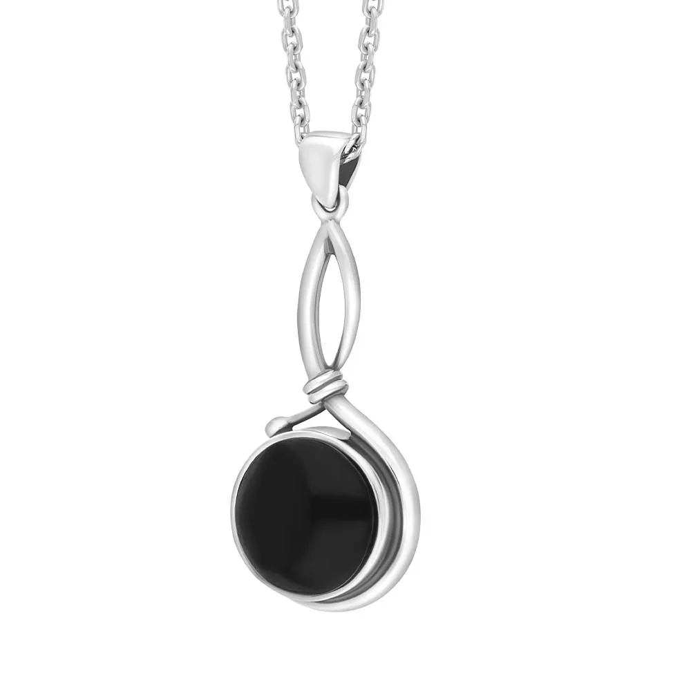 Sterling Silver Whitby Jet Round Loop Frame Necklace D sold by C.W. Sellors product image thumbnail 2