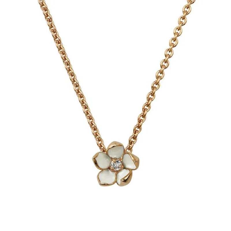 Shaun Leane Cherry Blossom 18ct Rose Gold Plated Sterling Silver Diamond Small Necklace sold by C.W. Sellors