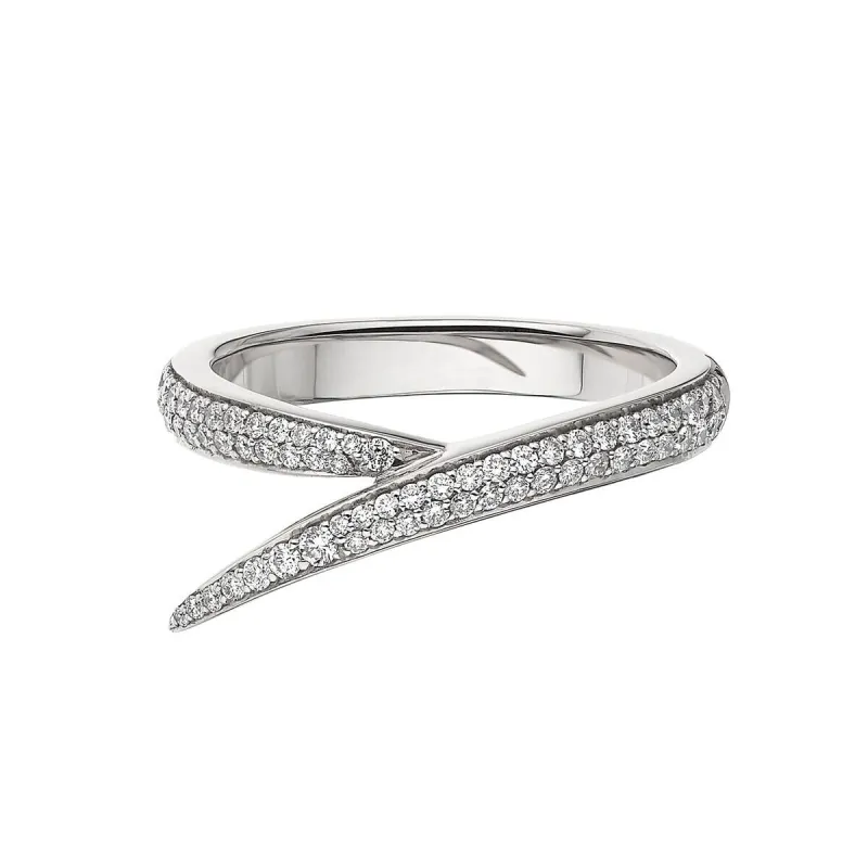 Shaun Leane Interlocking 18ct White Gold Diamond Single Ring D sold by C.W. Sellors