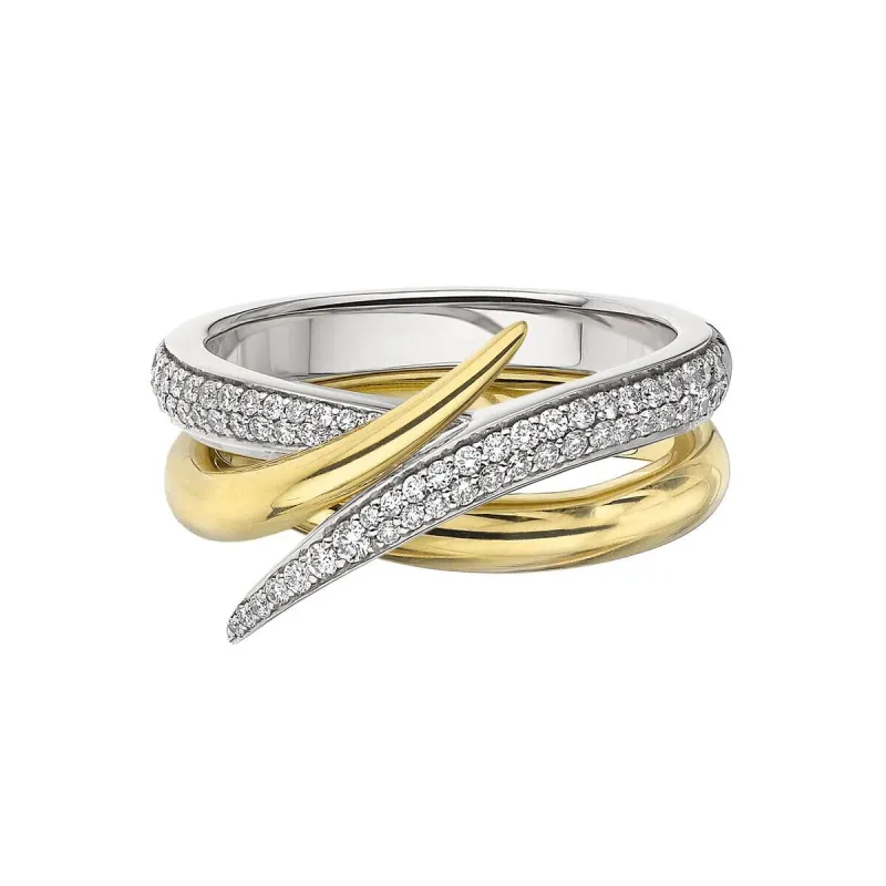 Shaun Leane Interlocking 18ct Gold and Diamond Ring Set sold by C.W. Sellors